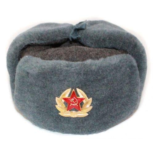 RUSSISCHE FELLMÜTZE Wolle, SCHAPKA USCHANKA, WINTERMÜTZE MILITÄRMÜTZE DER SOWIETISCHEN Armee - Größen verfügbar: 60(XL)-58(L)-56(M) (60 RUS - 58 EU) von CUCUBA