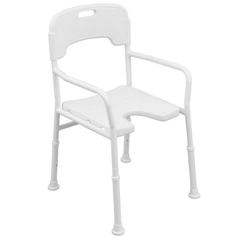 RUSSKA Dusch-Toilettenrollstuhl Russka Aluminium-Duschstuhl mit Armlehnen und Rück von RUSSKA