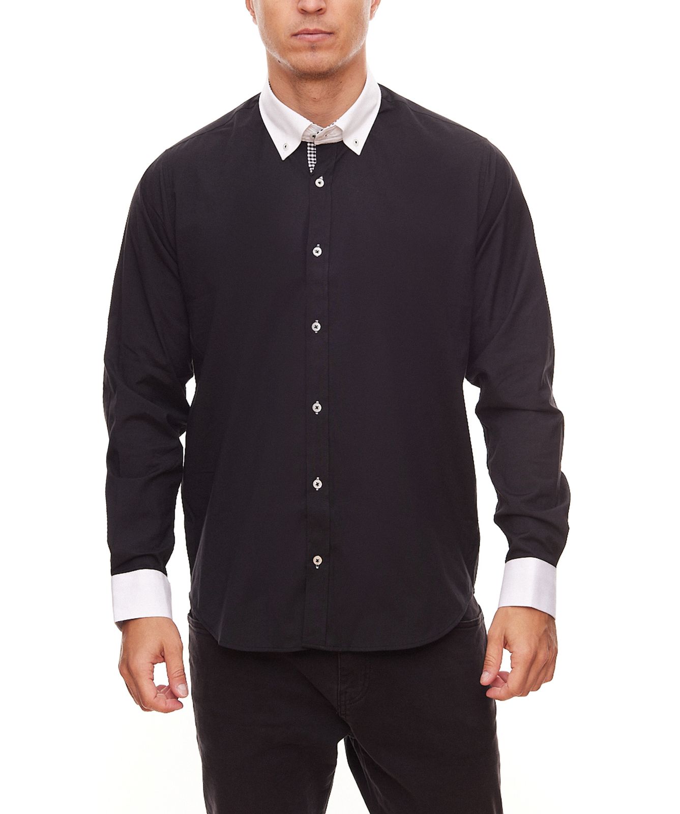 RUSTY NEAL Herren Button-Down-Hemd R-11017 Schwarz von RUSTY NEAL