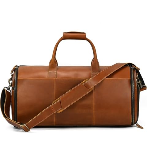 Reisetasche Sporttasche Handgepäck-Kleidersäcke Für Die Reise Mit Kulturtasche, Leder-Kleidertasche Für Herren Reisetaschen (Color : C, Size : 55 * 26 * 29 cm) von RUVOO