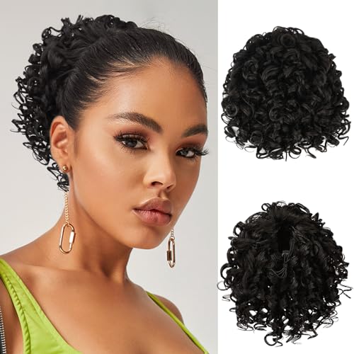 RUWISS Afro Kinky Pferdeschwanz Haarteil Haarverlängerung Locken mit Kordelzug Braun Kunsthaar Ponytail Extension für Damen Gewickelt Zopf Ponytail 15cm (6 Inch (Pack of 1), 2#) RUWISS Afro Kinky Pferdeschwanz Haarteil Haarverlängerung Locken mit Kordelzug Braun Kunsthaar Ponytail Extension für Damen Gewickelt Zopf Ponytail 15cm (6 Inch (Pack of 1), 2#) von RUWISS