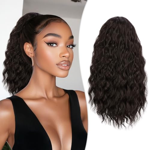 RUWISS Haarteil Braun Lockig Pferdeschwanz, 40cm Clip in Gewellt Ponytail Extension Lang Pferdeschwanz Zopf Extensions Synthetik Haarverlängerung für Frauen Damen RUWISS Haarteil Braun Lockig Pferdeschwanz, 40cm Clip in Gewellt Ponytail Extension Lang Pferdeschwanz Zopf Extensions Synthetik Haarverlängerung für Frauen Damen von RUWISS