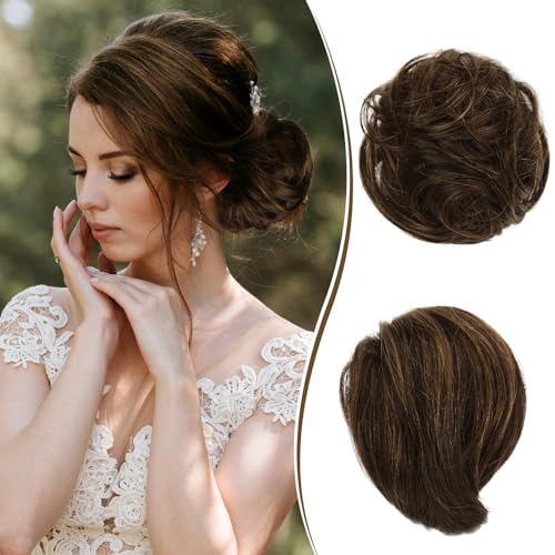 RUWISS Haarteil Lang Dünn Glattes Tousled Updo Bun Rea Echthaar Elegante Haarteile Haargummi Lang Scrunchie Verlängerungfür Damen,25g,Braun gemischt RUWISS Haarteil Lang Dünn Glattes Tousled Updo Bun Rea Echthaar Elegante Haarteile Haargummi Lang Scrunchie Verlängerungfür Damen,25g,Braun gemischt von RUWISS