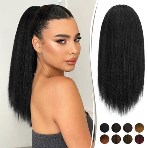 RUWISS Kordelzug Pferdeschwanz für Schwarze Frauen Yaki Gerade Pferdeschwanz Haarverlängerung 40 CM Dicke Pony Schwanz Clip im Synthetischen Pferdeschwanz Haarteil Natürlich Schwarz RUWISS Kordelzug Pferdeschwanz für Schwarze Frauen Yaki Gerade Pferdeschwanz Haarverlängerung 40 CM Dicke Pony Schwanz Clip im Synthetischen Pferdeschwanz Haarteil Natürlich Schwarz von RUWISS