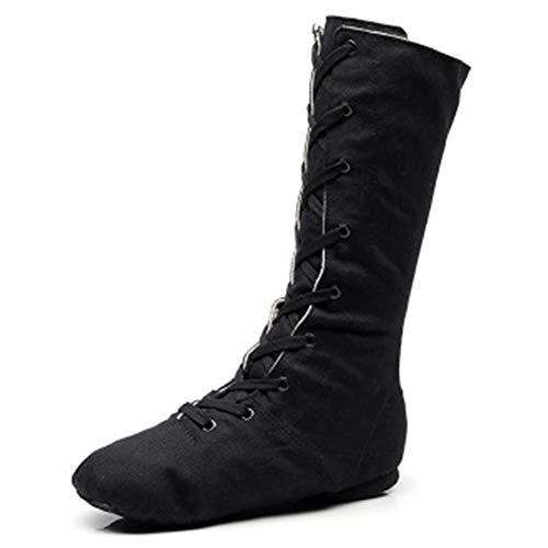 RUYBOZRY Canvas Tanzstiefel High Jazz Dance für Mädchen & Frauen & Jungen & Männer,Modell-TJ-Jazz-FJC,Schwarz,37 EU von RUYBOZRY