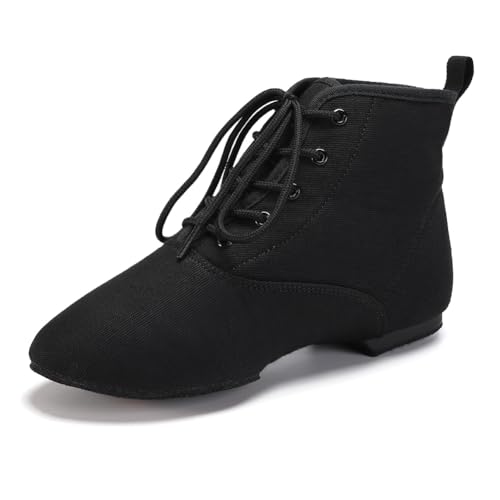 RUYBOZRY Damen Jazz Tanzschuhe Geschlossene Zehe Professionelle Ballsaal Salsa Tango Moderne Tanzschuhe RY-FBJS-Schwarz-1cm Absatz-Wildledersohle,EU 38.5 von RUYBOZRY
