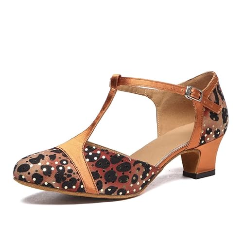 RUYBOZRY Damen Latein Tanzschuhe mit Geschlossener Zehe Ballroom Performance Tanzschuhe,YCL557-3,Brown,EU 40 von RUYBOZRY