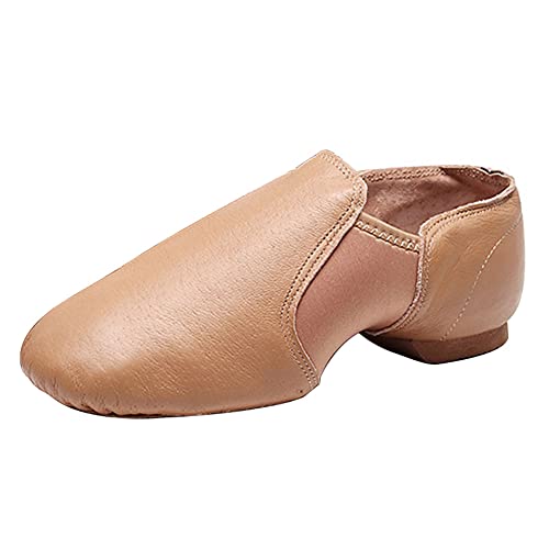 RUYBOZRY Leder Jazz Tanzschuhe rutschfeste Trainingssohle Tango Salsa Moder Tanzschuhe für Frauen & Männer,Modell-TJ-Jazz-ZP,Braun,37 EU von RUYBOZRY