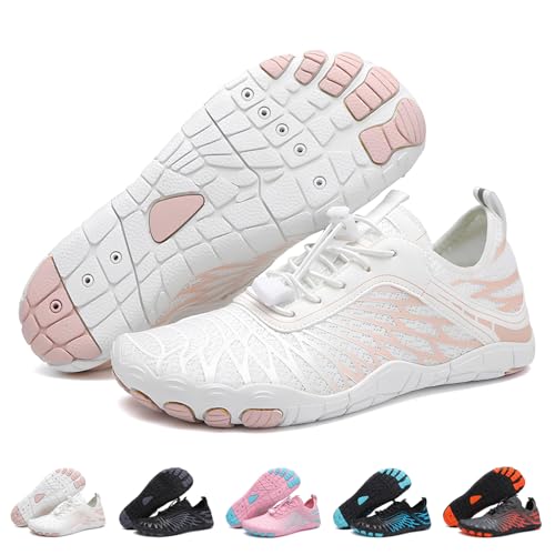 RUYI Barfußschuhe Damen Herren Barfussschuhe, Schnell Trocknend Badeschuhe Traillaufschuhe mit Weich Dicke Sohle, rutschfest Wasserschuhe Fitnessschuhe von RUYI