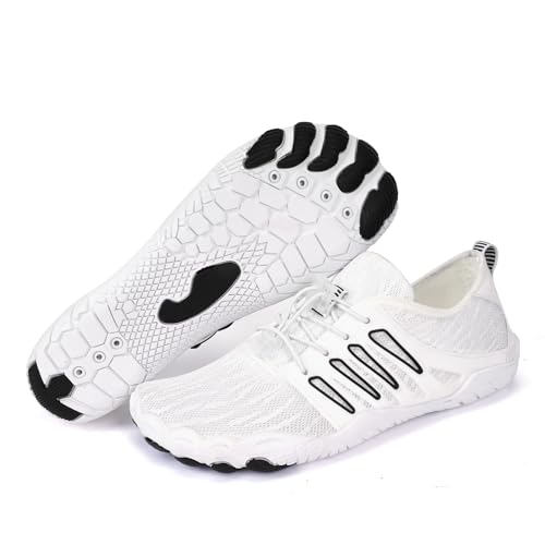 RUYI Barfußschuhe Damen Herren Barfussschuhe, Schnell Trocknend Badeschuhe Traillaufschuhe mit Weich Dicke Sohle, rutschfest Wasserschuhe Fitnessschuhe von RUYI