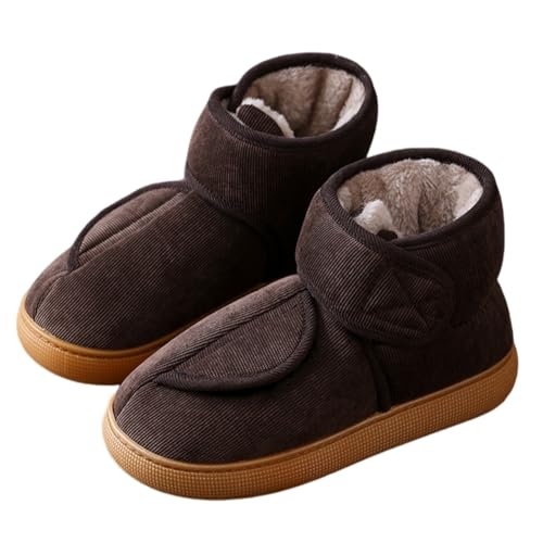 RUYI Diabetiker Hausschuhe Herren Damen Warm Hausschuhe Winter Verstellbar Klettverschluss Extra Weit Pantoffeln Bequemer Rehaschuhe für Senioren mit Rutschfeste Sohle von RUYI