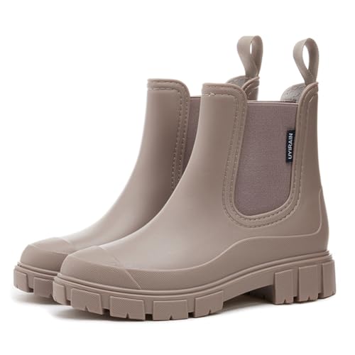 RUYI Gummistiefel Damen Wasserdicht Halbhohe Boots Rutschfeste Regenstiefel Regenschuhe Stiefeletten Gartenschuhe Gummistiefeletten RUYI Gummistiefel Damen Wasserdicht Halbhohe Boots Rutschfeste Regenstiefel Regenschuhe Stiefeletten Gartenschuhe Gummistiefeletten von RUYI