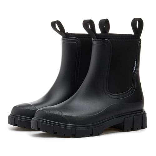 RUYI Gummistiefel Damen Wasserdicht Halbhohe Boots Rutschfeste Regenstiefel Regenschuhe Stiefeletten Gartenschuhe Gummistiefeletten von RUYI
