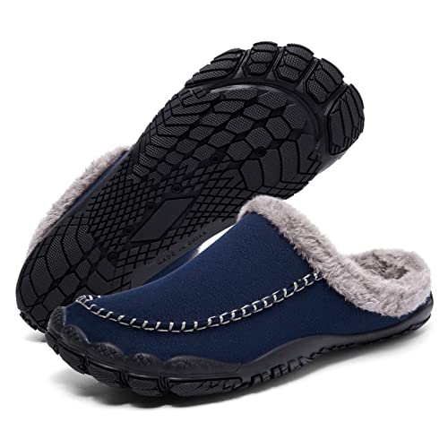 RUYI Hausschuhe Damen Herren Winter Barfußschuhe Baumwolle Pantoffeln Warme Plüsch Hausschuhe Unisex Weiche Bequeme Rutschfest Slippers für Drinnen und Draussen von RUYI