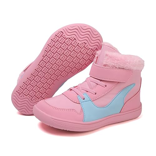 RUYI Kinder Barfußschuhe Winter Winterschuhe Warm Gefüttert Barfussschuhe Rutschfest Winterstiefel Leicht Bequem Wanderschuhe für Mädchen Jungen von RUYI