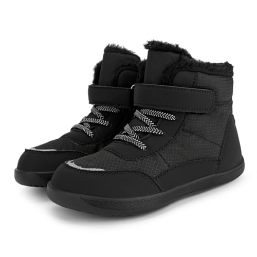 RUYI Kinder Barfußschuhe Winter Winterschuhe Warm Gefüttert Barfussschuhe Rutschfest Winterstiefel Leicht Bequem Wanderschuhe für Mädchen Jungen von RUYI