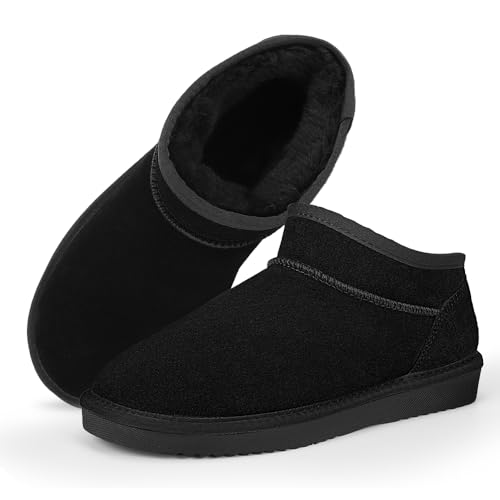 RUYI Mini-Stiefel Damen Schneestiefel Klassische Stiefeletten Warm Gefüttert Winterstiefel Wildleder Snow Boots Rutschfeste Damenstiefel von RUYI