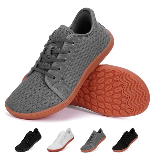 RUYI Breite Barfußschuhe Herren Damen Slip on Sneaker Minimalistische Barfussschuhe mit Zero-Drop-Sohle, Atmungsaktiv Barfuss Schuhe Leicht Walkingschuhe von RUYI