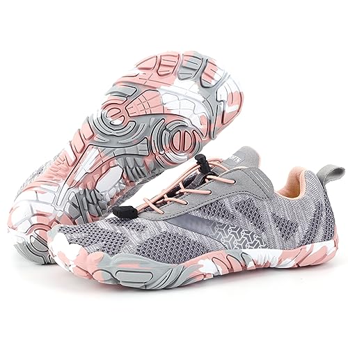 RUYI Unisex Barfußschuhe Damen Herren Traillaufschuhe, Weich Leicht Barfussschuhe Fitnessschuhe Atmungsaktiv Zehenschuhe mit Zero-Drop Solhe & Breiter Zehenbox von RUYI