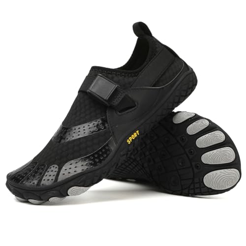 RUYI Unisex Barfußschuhe Damen Herren Traillaufschuhe, Weich Leicht Fitnessschuhe mit rutschfest Sohle & Breiter Zehenbox, Schnell Trocknend Badeschuhe von RUYI