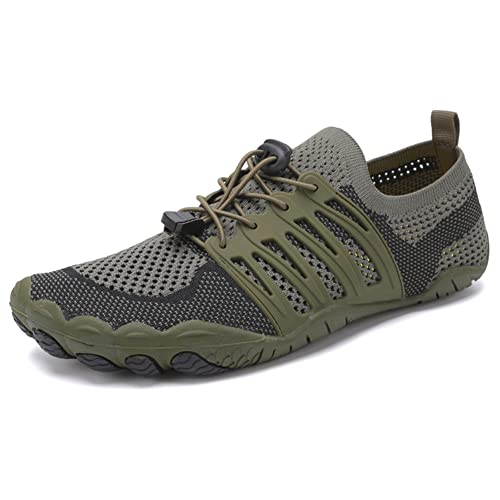 RUYI Unisex Barfußschuhe Damen Herren Traillaufschuhe, Weich Leicht Fitnessschuhe mit rutschfest Sohle & Breiter Zehenbox, Schnell Trocknend Badeschuhe von RUYI