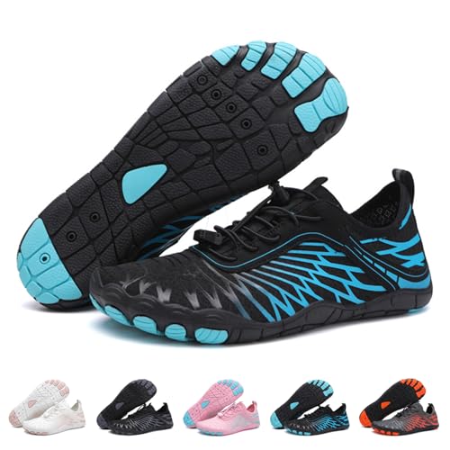 RUYI Unisex Barfußschuhe Damen Herren Traillaufschuhe, Weich Leicht Fitnessschuhe mit rutschfest Sohle & Breiter Zehenbox, Schnell Trocknend Badeschuhe von RUYI