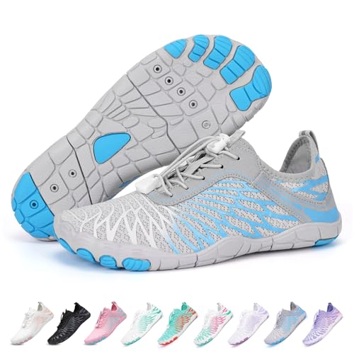RUYI Unisex Barfußschuhe Damen Herren Traillaufschuhe, Weich Leicht Fitnessschuhe mit rutschfest Sohle & Breiter Zehenbox, Schnell Trocknend Badeschuhe von RUYI