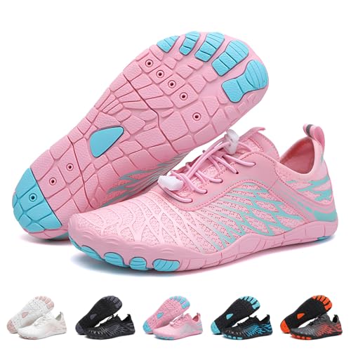 RUYI Unisex Barfußschuhe Damen Herren Traillaufschuhe, Weich Leicht Fitnessschuhe mit rutschfest Sohle & Breiter Zehenbox, Schnell Trocknend Badeschuhe von RUYI