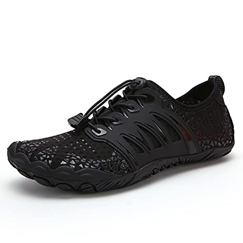 RUYI Unisex Barfußschuhe Damen Herren Traillaufschuhe, Weich Leicht Fitnessschuhe mit rutschfest Sohle & Breiter Zehenbox, Schnell Trocknend Badeschuhe von RUYI