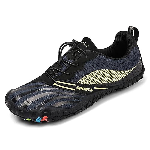 RUYI Unisex Barfußschuhe Damen Herren Zehenschuhe, Schnell Trocknend Traillaufschuhe, Weich Leicht Fitnessschuhe Atmungsaktiv Aquaschuhe mit rutschfest Sohle & Breiter Zehenbox von RUYI