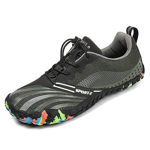 RUYI Unisex Barfußschuhe Damen Herren Zehenschuhe, Schnell Trocknend Traillaufschuhe, Weich Leicht Fitnessschuhe Atmungsaktiv Aquaschuhe mit rutschfest Sohle & Breiter Zehenbox von RUYI