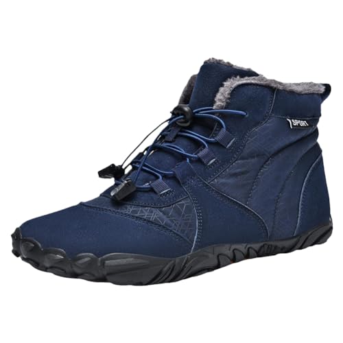 RUYI Barfußschuhe Winter Herren Damen Barfussschuhe Wasserabweisend, Warm Gefüttert Winterschuhe Traillaufschuhe mit rutschfest Sohle & Breiter Zehenbox von RUYI