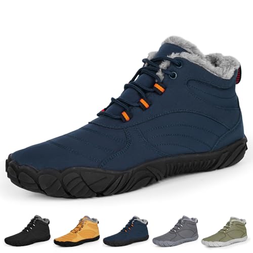 RUYI Winter Barfußschuhe Damen Herren Barfussschuhe Warm Gefüttert Winterschuhe Wasserabweisend Traillaufschuhe Bequem Winterstiefel mit Breite Zehenbox RUYI Winter Barfußschuhe Damen Herren Barfussschuhe Warm Gefüttert Winterschuhe Wasserabweisend Traillaufschuhe Bequem Winterstiefel mit Breite Zehenbox von RUYI