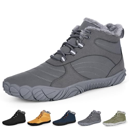 RUYI Winter Barfußschuhe Damen Herren Barfussschuhe Warm Gefüttert Winterschuhe Wasserabweisend Traillaufschuhe Bequem Winterstiefel mit Breite Zehenbox RUYI Winter Barfußschuhe Damen Herren Barfussschuhe Warm Gefüttert Winterschuhe Wasserabweisend Traillaufschuhe Bequem Winterstiefel mit Breite Zehenbox von RUYI