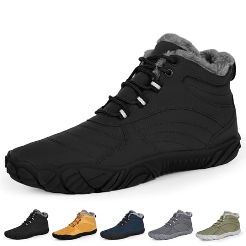 RUYI Winter Barfußschuhe Damen Herren Barfussschuhe Warm Gefüttert Winterschuhe Wasserabweisend Traillaufschuhe Bequem Winterstiefel mit Breite Zehenbox RUYI Winter Barfußschuhe Damen Herren Barfussschuhe Warm Gefüttert Winterschuhe Wasserabweisend Traillaufschuhe Bequem Winterstiefel mit Breite Zehenbox von RUYI
