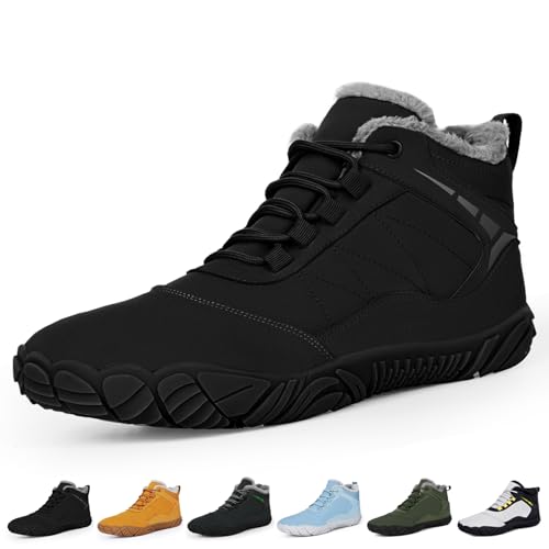 RUYI Winter Barfußschuhe Damen Herren Barfussschuhe Warm Gefüttert Winterschuhe Wasserabweisend Traillaufschuhe Bequem Winterstiefel mit Breite Zehenbox RUYI Winter Barfußschuhe Damen Herren Barfussschuhe Warm Gefüttert Winterschuhe Wasserabweisend Traillaufschuhe Bequem Winterstiefel mit Breite Zehenbox von RUYI