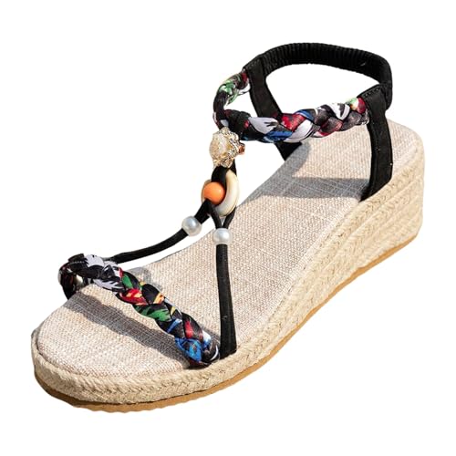 RUYUUEQ Damen Sommer Sandalen mit Strass Perlen Frauen Bohemian Sandals Freizeit Strand Sandalette Plattform Flip Flops RUYUUEQ Damen Sommer Sandalen mit Strass Perlen Frauen Bohemian Sandals Freizeit Strand Sandalette Plattform Flip Flops von RUYUUEQ