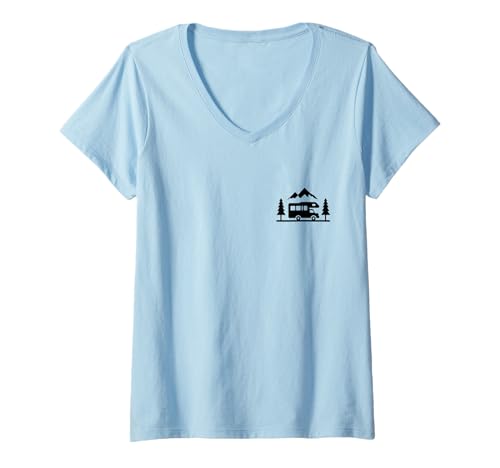 Damen RV Camping Lustig Naturliebhaber Wohnmobil Camper T-Shirt mit V-Ausschnitt Damen RV Camping Lustig Naturliebhaber Wohnmobil Camper T-Shirt mit V-Ausschnitt von RV Camping Apparel & Gifts