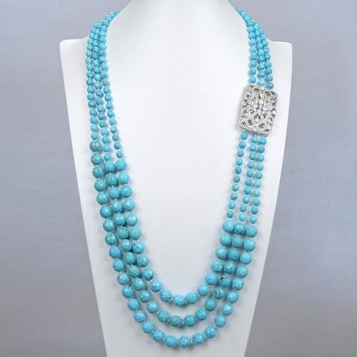 RVBLRDSE 28''-32'' Faceted Round Blue Sweater chain Long Necklace Ethnical For Women Lady Jewelry RVBLRDSE 28''-32'' Faceted Round Blue Sweater chain Long Necklace Ethnical For Women Lady Jewelry von RVBLRDSE