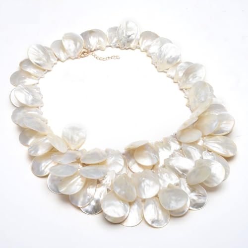 RVBLRDSE 3 Strands Huge 20x30MM White Shell Top-drilled Mother Of Pearl Necklace 20" For Women RVBLRDSE 3 Strands Huge 20x30MM White Shell Top-drilled Mother Of Pearl Necklace 20" For Women von RVBLRDSE