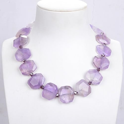 RVBLRDSE Faceted Purple Ametrine Gems Stone Rectangle Necklace Amethyst Clasp For Women Lady Jewelry von RVBLRDSE