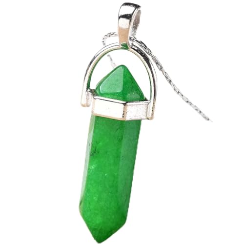 RVBLRDSE natural stone pendant 1 STÜCK Natürlicher Kristall Anhänger Stein Ornamente Probe Schmuck DIY Liebhaber Handarbeit Geschenke for Männer Frauen (Color : Green Jade, Size : 1pc 1.37-1.57in) von RVBLRDSE