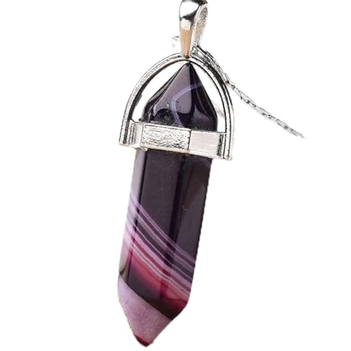 RVBLRDSE natural stone pendant 1 STÜCK Natürlicher Kristall Anhänger Stein Ornamente Probe Schmuck DIY Liebhaber Handarbeit Geschenke for Männer Frauen (Color : Purple Agate, Size : 1pc 1.37-1.57in) von RVBLRDSE