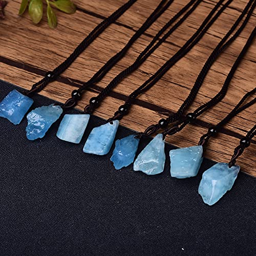 RVBLRDSE natural stone pendant 1PC Mode Einfache Aquamarin Blau Anhänger Natürlichen Quarz Stein Rohen Kristalle for Männer Frauen Schmuck Probe Geschenk von RVBLRDSE