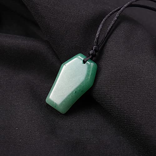 RVBLRDSE natural stone pendant 1pc Naturstein Ornamente Kristall Anhänger geschnitzte Halskette DIY Schmuck Handwerk Geschenk for Frauen oder Männer (Color : Aventurine 1.18in, Size : Taille unique) von RVBLRDSE