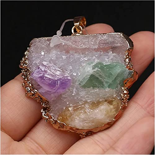 RVBLRDSE natural stone pendant Natürlicher Anhänger, natürlicher Achate-Anhänger, Irregural, farbiger Anhänger, Charms for die Herstellung von Frauen-DIY-Schmuck-Halskette von RVBLRDSE