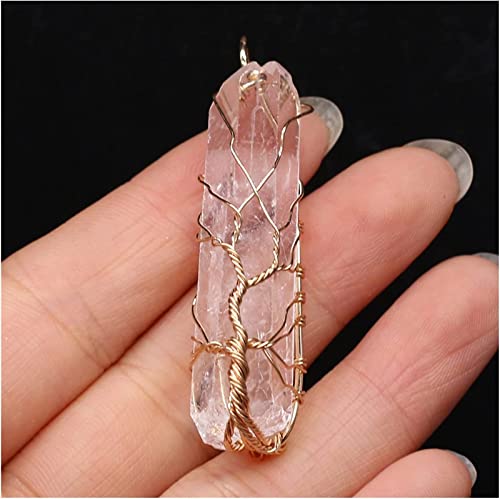 RVBLRDSE natural stone pendant Naturstein-Anhänger, unregelmäßiger klarer Quarz-Anhänger, natürlicher Kristallstein-Anhänger for Frauen, die DIY-Jewerly-Halskette herstellen von RVBLRDSE