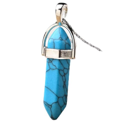 natural stone pendant 1 STÜCK Natürlicher Kristall Anhänger Stein Ornamente Probe Schmuck DIY Liebhaber Handarbeit Geschenke for Männer Frauen ( Color : Blue Turquoise , Size : 1pc 1.37-1.57in ) von RVBLRDSE