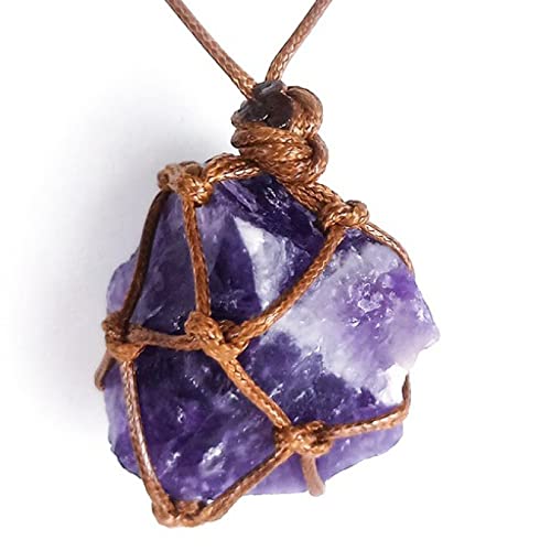 natural stone pendant 1 Stück natürlicher, rauer, roher Kristallstein-Anhänger, Edelstein-Wahrsagungswerkzeug, Schmuck, Halsketten-Anhänger for Damen und Herren ( Color : Amethyst , Size : 1pc 1.18-1. von RVBLRDSE