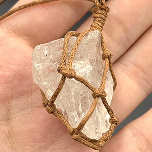 natural stone pendant 1 Stück natürlicher, rauer, roher Kristallstein-Anhänger, Edelstein-Wahrsagungswerkzeug, Schmuck, Halsketten-Anhänger for Damen und Herren ( Color : Clear Crystal , Size : 1pc 1. von RVBLRDSE